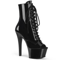ASPIRE-1021 Pleaser high heels platform open toe ankle boot black patent