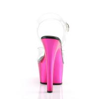 ASPIRE-608 Pleaser High-Heels vegane Plateausandaletten klar hotpink chrom