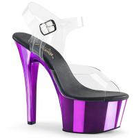 ASPIRE-608 Pleaser High-Heels vegane Plateausandaletten klar lila chrom