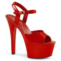 ASPIRE-609 Pleaser High-Heels Plateausandaletten rot Lack vegan