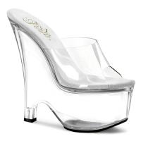 BEAU-601 Pleaser elegant high heels platform wedge slide clear pvc
