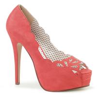 BELLA-30 Pin Up Couture peep toe platform pump cut outs coral matte