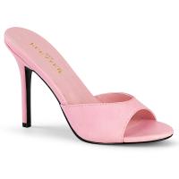 CLASSIQUE-01 Pleaser Damen High-Heels Peep Toe Pantoletten babypink Lederoptik