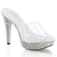 COCKTAIL-501DM Fabulicious High-Heels Plateaupantoletten klar silber Multicolor Strass