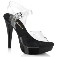 COCKTAIL-508 Fabulicious high heels platform ankle strap sandal clear black