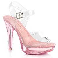 COCKTAIL-508 Fabulicious high heels platform ankle strap sandal clear baby pink tinted