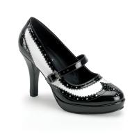 CONTESSA-06 Funtasma high heels Mary Jane platform pump black-white patent