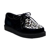 CREEPER-600 Demonia Männer Plateau Schnürschuh schwarz Wildleder Gepardenprint