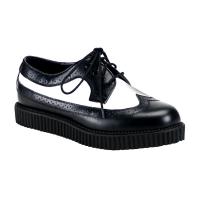 CREEPER-608 Demonia Damen Herren Brogue Schnürschuhe schwarz weiß Leder
