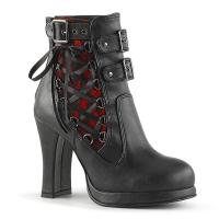 CRYPTO-51 DemoniaCult platform two tone ankle boot black red lace corset style