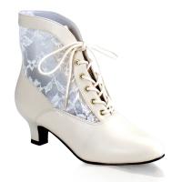 DAME-05 Funtasma ankle boot victorian lace design ivory matte lace