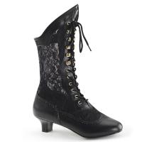 DAME-115 Funtasma ankle boot victorian lace design black matte lace