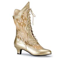 DAME-115 Funtasma ankle boot victorian lace design gold matte lace