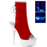 DELIGHT-1018SK Pleaser High Heels platform peep toe ankle boot red neon white
