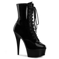 DELIGHT-1020 Pleaser High Heels platform ankle boot black patent