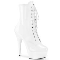 DELIGHT-1020 Pleaser High Heels platform ankle boot white patent