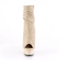 DELIGHT-1031 Pleaser high heels crash-look platform peep toe ankle boots beige