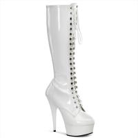 DELIGHT-2023 Pleaser High Heels platform boot white patent