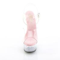 DELIGHT-608 elegant Pleaser High Heels platform sandal transparent baby pink