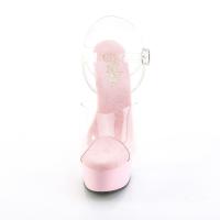 DELIGHT-608 elegant Pleaser High Heels platform sandal transparent baby pink