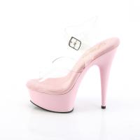 DELIGHT-608 elegant Pleaser High Heels platform sandal transparent baby pink
