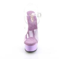 DELIGHT-608 elegant Pleaser High Heels platform sandal transparent lavender