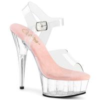 DELIGHT-608 elegant Pleaser High Heels platform sandal transparent baby pink