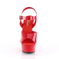DELIGHT-608N Pleaser High Heels platform ankle strap sandal red