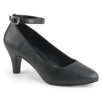 DIVINE-431 Pleaser Pink Label Damen Fesselriemchen Pumps schwarz Lederoptik