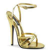 DOMINA-108 Devious High Heels Fesselriemchen Sandaletten gold Metallic