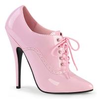 DOMINA-460 elegante Devious High Heels Oxford Pumps babypink Lack mit Schnürung vorn