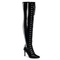 DOMINATRIX-3024X Funtasma high heels wide with thigh high boots black patent