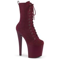 ENCHANT-1040 Pleaser Plateaustiefeletten prismatisch lineares Design burgund Wildleder