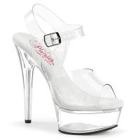 EXCITE-608 Pleaser vegane Damen High Heels transparente Plateausandaletten klar