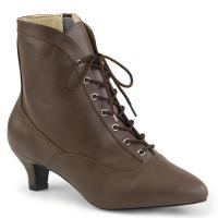 FAB-1005 Pleaser Pink Label Schnür-Stiefeletten braun Lederoptik Übergrößen