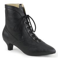 FAB-1005 Pleaser Pink Label lace up front ankle boots black vegan leather