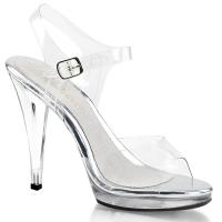 FLAIR-408 Fabulicious high heels platform ankle strap sandal transparent