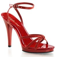 FLAIR-436 Fabulicious high heels platform ankle wrap sandal red patent