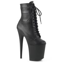 FLAMINGO-1020PK Pleaser ankle boot high heels zippered pocket black matte