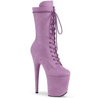 FLAMINGO-1050FS Pleaser High Heels platform ankle boot lace-up front lilac suede
