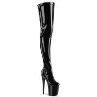 FLAMINGO-4000 Pleaser sexy platform stretch crotch boot high heels black patent