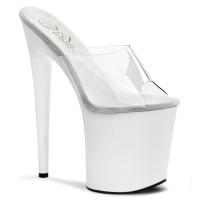 FLAMINGO-801 Pleaser high heels platform slide clear white