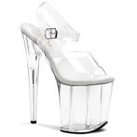 FLAMINGO-808 Pleaser high heels platform sandal clear leather insole