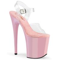 FLAMINGO-808 Pleaser high heels platform sandal clear baby pink
