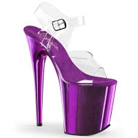 FLAMINGO-808 Pleaser high heels platform sandal clear purple chrome
