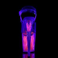 FLAMINGO-808FLM Pleaser high heels platform sandal clear hotpink flames