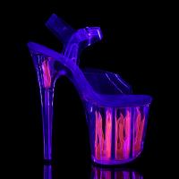 FLAMINGO-808FLM Pleaser high heels platform sandal clear hotpink flames