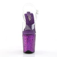 FLAMINGO-808LG Pleaser high heels platform sandal clear purple multi glitter