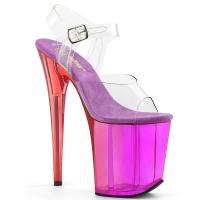 FLAMINGO-808MCT Pleaser high heels platform sandal clear purple tinted