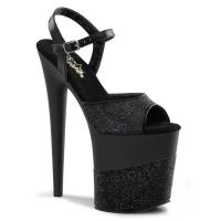 FLAMINGO-809-2G Pleaser high heels platform sandal black glitter